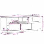 TV Cabinet 140x37x50 cm Solid Wood Pine 813430
