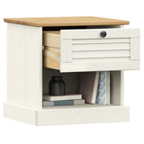 Bedside Cabinet "VIGO" White 42x35x42 cm Solid Wood Pine 353155