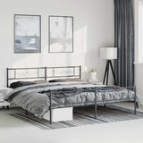 Metal Bed Frame without Mattress with Footboard Black 193x203cm 355291