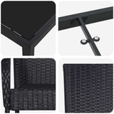 Garden Dining Set 5 pcs Black Powder-Coated Steel 3379404