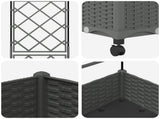 Garden Planter with Trellis&Wheels Light Grey PP 3422937