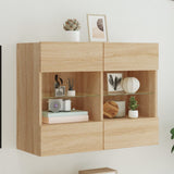 TV Wall Cabinet with LED Lights Sonoma Oak 78.5x30x60.5 cm 837101