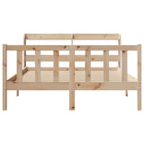 Bed Frame without Mattress 150x200 cm King Size Solid Wood Pine 3306582