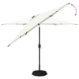 Garden Parasol with LED Lights and Base 300 x 300 cm Polyester 42036267