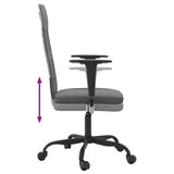 Office Chair Height Adjustable Grey Mesh Fabric and Faux Leather 353014