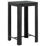 5 Piece Garden Bar Set with Cushions Poly Rattan Black 3095384