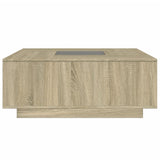 ZNTS Coffee Table with Infinity LED Sonoma Oak 100x100x40 cm 3284044