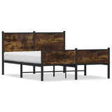 Metal Bed Frame without Mattress Smoked Oak 140x190 cm 4007850