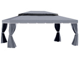 3 x 4m Curtain Gazebo, Curtains Pergola with Aluminium Frame, Nets and Curtains, Dark Grey T3398P317760
