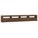 TV Cabinet with LED Lights Brown Oak 240x35x40 cm 3152729