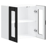 Kitchen Wall Cabinet with Glass Door Lucca Black Engineered Wood 853908