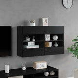 TV Wall Cabinet Black Oak 98.5 x 30 x 60.5 cm Engineered Wood 8000987