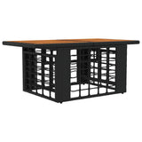 Garden Table Black and Natural 100 x 55 x 37 cm 42035141