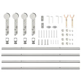 Sliding Door Hardware Kit 200 cm Stainless Steel Silver 3295766