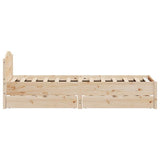 Bed Frame without Mattress 75x190 cm Small Single Solid Wood Pine 3301851
