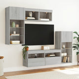 5 Piece TV Wall Units with LED Grey Sonoma Engineered Wood 3216730