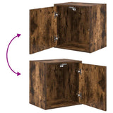 Garage Wall Cabinets 2 pcs Smoked Oak Engineered Wood 860634