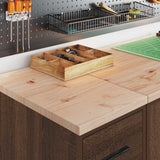 Garage Storage Cabinet Brown Oak 30x51x85 cm Solid Wood Pine 860586