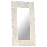 Mirror White Solid mango wood Medium Decorative Inlays Mirror 321633