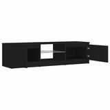 TV Cabinet with LED Lights Black 140x40x36 cm 804293