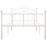 ZNTS 284516 Bed Frame without Mattress White Metal 90x200 cm