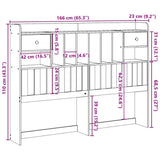 Headboard with Storage 180 cm Solid Wood Pine 855502