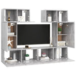6 Piece TV Cabinet Set Concrete Grey Engineered Wood 3079118