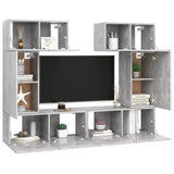 6 Piece TV Cabinet Set Concrete Grey Engineered Wood 3079118