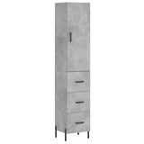 Highboard Concrete Grey 34,5x34x180 cm Engineered Wood 3198861