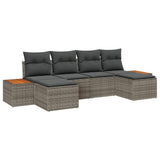 Garden Sofa Set with Cushion 6 pcs Grey Poly Rattan 3356809