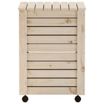 ZNTS Laundry Basket with Wheels RANA 45x45x64 cm Solid Wood Pine 4002325