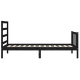 Bed Frame without Mattress Black Small Single Solid Wood Pine 3191870