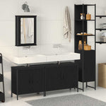 Bathroom Furniture Set with Door 4 pcs Black 33 x 33 x 185.5 cm 3334425