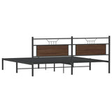 Bed Frame without Mattress Brown Oak 200x200 cm Engineered Wood 4106848