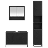 Bathroom Furniture Set with Door 3 pcs Old Wood Engineered Wood 3402539