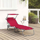 Folding Sun Lounger Folding Red 190 x 57 x 81 cm Oxford 42003130