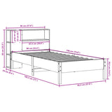 Bookcase Bed without Mattress White 90x190 cm Single Solid Wood Pine 3322853