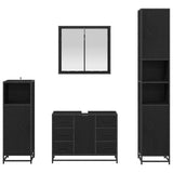Bathroom Furniture Set 4 pcs Black Oak Engineered Wood 3402316