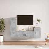 4 Piece TV Cabinet Set Concrete Grey Engineered Wood 3188602