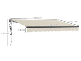 2.5 x 3m Electric/Manual Awning, with Remote - Beige T3398P327930