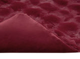 Anti-Slip Faux Rabbit Fur Blanket Olite Bordeaux Red Polyester 42021851