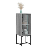 Side Cabinet with Glass Doors Grey Sonoma 35x37x100 cm 836558