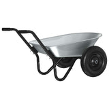 Wheelbarrow Silver and Black 124 x 73 x 65 cm Steel 42007974