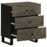 ZNTS Bedside Cabinet Black 50x33x62 cm Solid Wood Mango 4017693