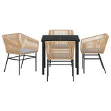 Garden Dining Set 5 pcs Brown Poly rattan 3380926