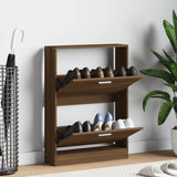 Shoe Cabinet Brown Oak 59x17x81 cm Engineered Wood 342541