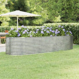 Garden Raised Bed Galvanised Steel 322x100x68 cm Silver 319072