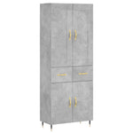 Highboard Concrete Grey 69.5x34x180 cm Engineered Wood 3199861