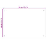 Kitchen Backsplash Black 90 x 60 cm Tempered Glass 249489