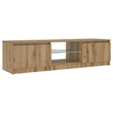 TV Cabinet with LED Lights Artisian Oak 140x40x36 cm Engineered Wood 856350